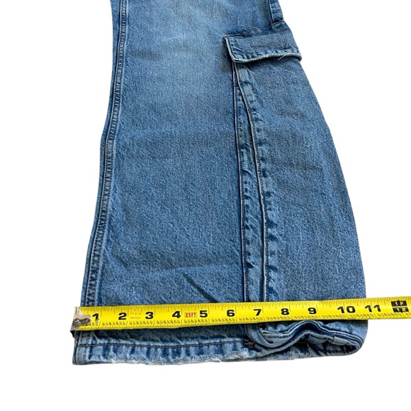 Zara High Waisted baggy fit Denim Jeans Y2k Style Sz 13-14 CM 164 (27x26 Actual) - Picture 4 of 12